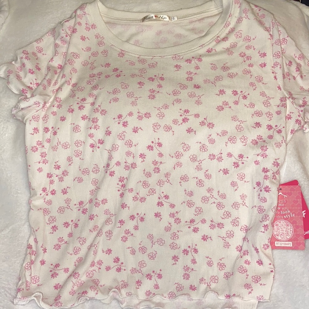 Floral ribbed shirt